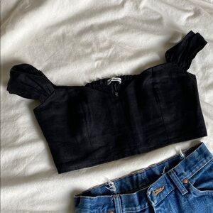 Reformation Black Crop Top